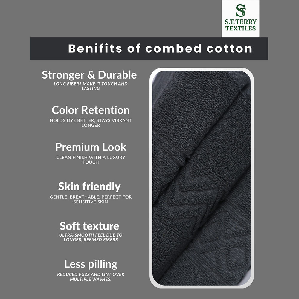 Treasure Cotton Bath Towel - Luxury 500 GSM, 75 × 145 cm, Grey