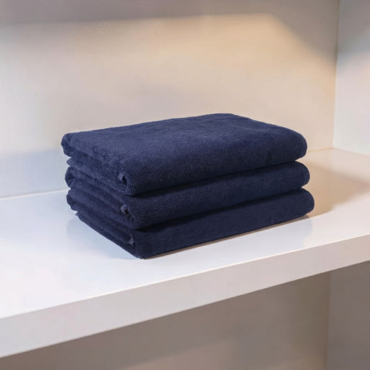 Treasure Cotton Bath Towel - Luxury 500 GSM, 75 × 145 cm, Dark Blue