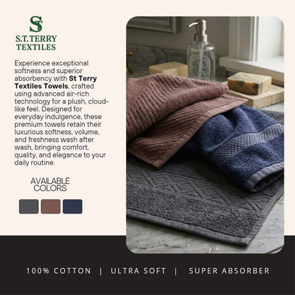 Treasure Cotton Bath Towel - Luxury 500 GSM, 75 × 145 cm, Grey