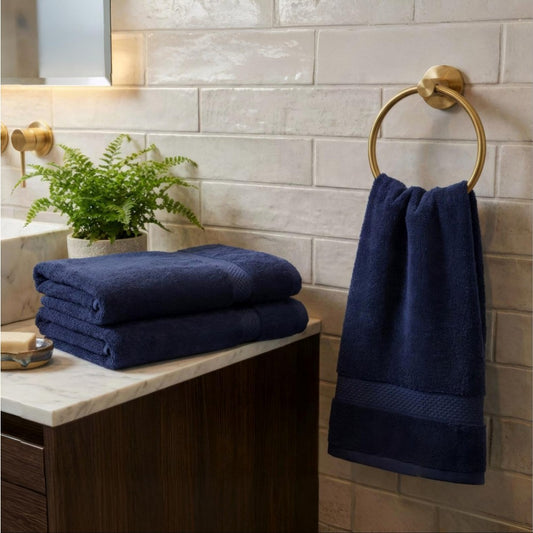 The Rich Cotton Bath Towel - Luxury 500 GSM, 75 × 145 cm, Dark Blue