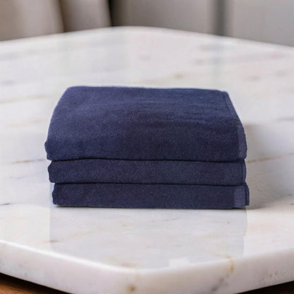 Treasure Cotton Bath Towel - Luxury 500 GSM, 75 × 145 cm, Dark Blue