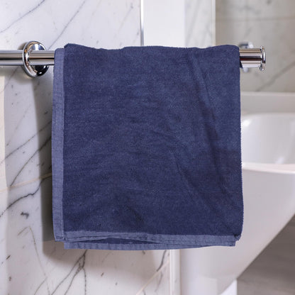 Treasure Cotton Bath Towel - Luxury 500 GSM, 75 × 145 cm, Dark Blue